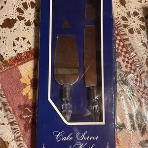 Silver Cake Server and Knife Set